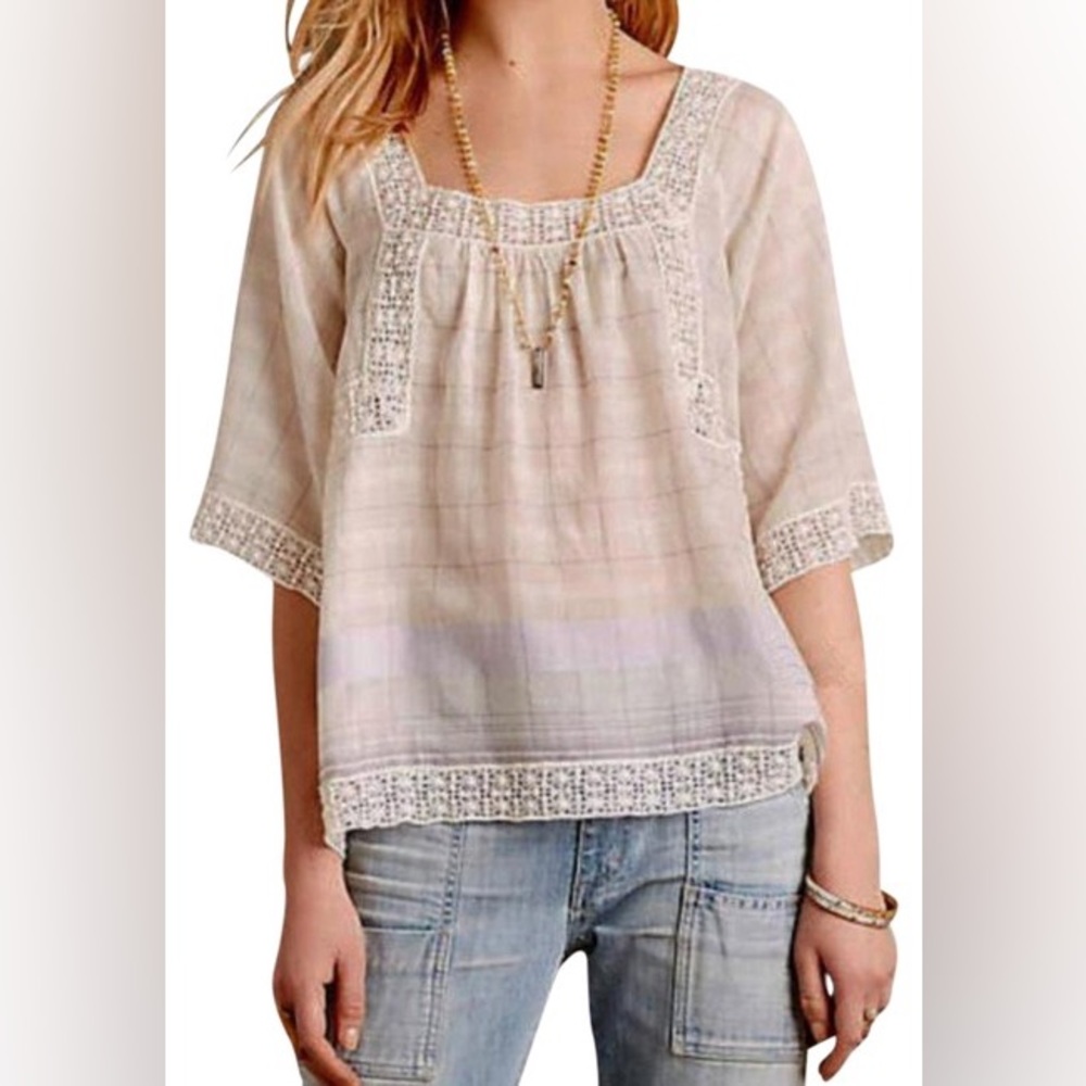 Anthropologie Holding Horses Shani Peasant Blouse Sz 2